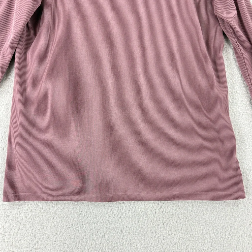J. Jill Top Womens Medium Mauve Pink Cowl Neck Ribbed Long Sleeve Pullover‎